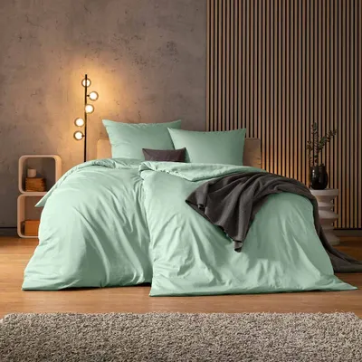 Produktbild von Estella Ateliers Uni-Satin- Bettwäsche-Garnitur Valetta  Farbe mint Größe 155x220 + 80x80