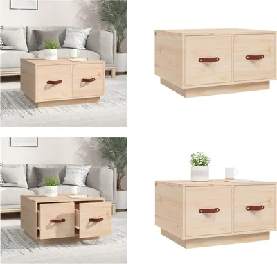Produktbild von vidaXL Couchtisch 60x53x35 cm Massivholz Kiefer - Couchtisch - Couchtische - Beistelltisch - Sofatisch