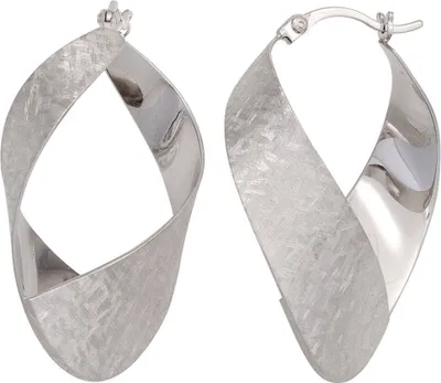 Produktbild von Creolen Möbiusband 925 Silber mattiert Klappcreolen Ohrschmuck Damen