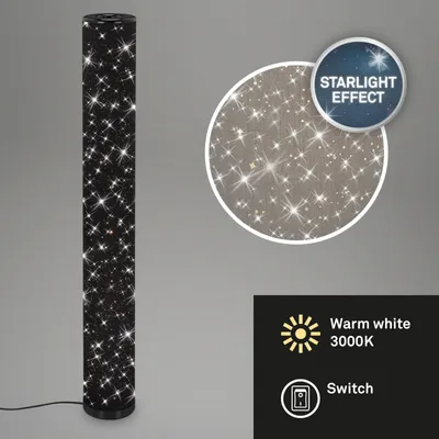 Produktbild von Stehleuchte Briloner LED 12W Ø 13CM Stehlampe Sternenhimmel Kabelschalter 103,5CM 3000K Schwarz