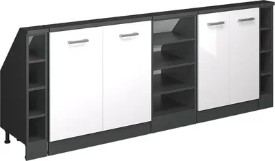 Produktbild von Dachschrägenschrank-Set Vicco Rion Weiß Hochglanz 5er Set, Model 56037
