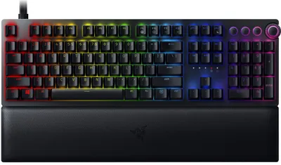 Produktbild von Razer Huntsman V2, Volle Größe (100%), Kabelgebunden, USB, Optomechanischer Schlüsselschalter, RGB-LED, Schwarz