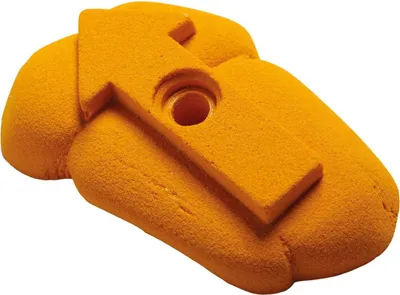 Klettergriff Arrow Sloper von singing rock in leuchtendem Orange; geeignet für Kletterwände.