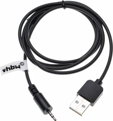 Produktbild von vhbw USB-Ladekabel kompatibel mit JBL Synchros E30, J56, E50BT, J56BT, E40, E50, E40BT Kopfhörer - Kabel USB auf 2,5 mm Klinkenstecker, 100 cm Schwarz