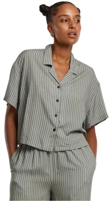 Produktbild von Urban Classics Damen Hemdbluse Ladies Viscose Resort Shirt, Kurzarm Bluse für Fr
