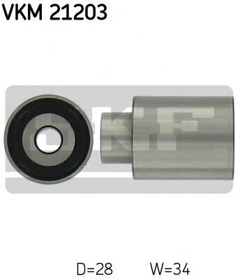 Produktbild von SKF VKM 21203 Umlenkrolle Zahnriemen für AUDI A6 Avant (4B5, C5) A6 Limousine (4B2, C5) A8 (4E2, 4E8) für VW Touareg (7LA, 7L6, 7L7) Phaeton
