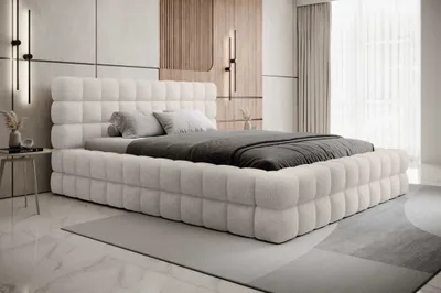 Produktbild von YOURHOUSE24 Polsterbett Dizzle Bett Doppelbett Bettgestell mit Lattenrost (Farbe: Jaffray 01, Größe: 180x200 cm)