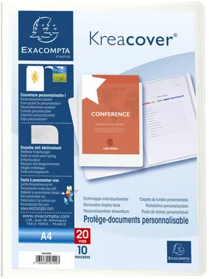 Produktbild von Exacompta 58109E Sichtmappe Kreacover DIN A4 Weiß Polypropylen mit 10 Hüllen