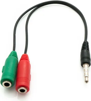 Produktbild von SYSTEM-S Audio Y Kabel 20 cm Stereo AUX Klinke 3,5mm Stecker zu 2x Buchse Adapter Schwarz