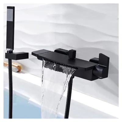 Produktbild von Einhebelmischer für Badewannen mit Wasserfallauslauf und Handbrause, wandmontierbar