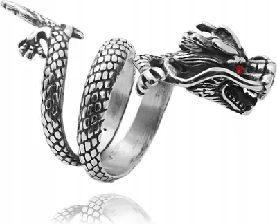 Produktbild von RING Trauring DRACHE SIEGELRING VERSTELLBAR Vintage HERREN SILBER METALL