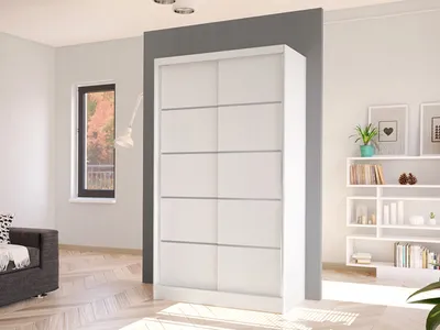 Obrázek produktu pro Úzká šatní skříň 100 cm VILMEA 2 - bílá