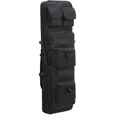 Image de Sac à dos tactique militaire - Sac à dos de plein air - 81 × 24 cm - Tissu Oxford robuste - Compatible avec une poche à eau - Extensible - Noir