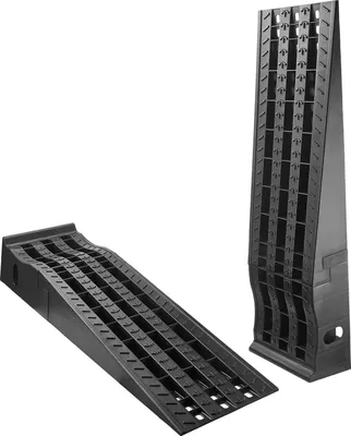 Image de SucceBuy Rampes pour voitures Lot de 2 rampes de 160 mm de hauteur, rampes de service portables pour l'entretien, la vidange et les réparations de véhicules, capacité de charge maximale de 1474 kg par rampe, couleur noire