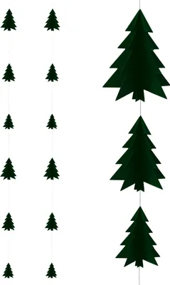 Produktbild von Oblique Unique 3D Tannenbaum Deckenhänger Weihnachtsbaum Girlande Deko für Weihnachten Winter Weihnachtsdeko - dunkelgrün