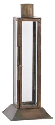 Produktbild von Chic Antique Kerzenständer mit Deko Fenster 19 cm Glas Metall Kerzenhalter