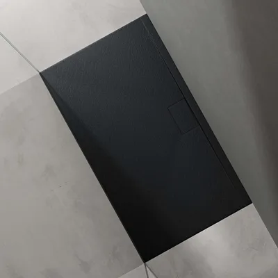 Immagine prodotto di doporro Piatto Doccia Rettangolare 80x140 cm in Resina Minerale Antracite Effetto Pietra, Ultrasottile H 3 cm Antiscivolo šC Geoma07