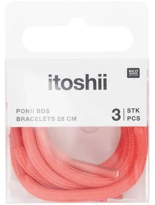 Produktbild von Rico Design Itoshii Packung mit 3 Kordeln 28 cm neonpink