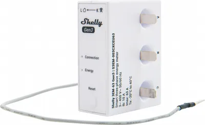Zdjęcie produktu dla Miernik Energii 1/3-Kanałowy Wifi Shelly 3Em-63T Gen3 (Płaski Zacisk)