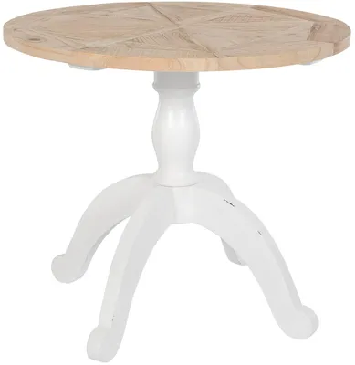 Produktbild von Runder Esstisch im Shabby Chic Stil, weiß, aus Holz, Ø 90 cm, 78 cm hoch