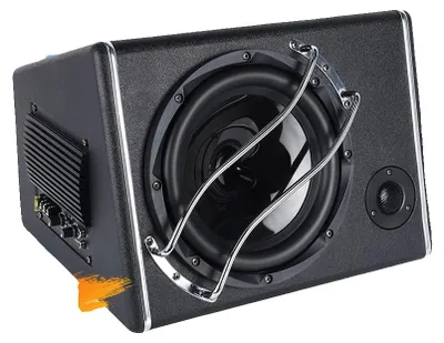 Obrázek produktu pro Subwoofer, maximální výkon 3800 W, napájení 12 V, impedance 3,8 Ω, rozměry 42 × 36 × 30 cm, frekvenční rozsah 40 Hz–20 kHz