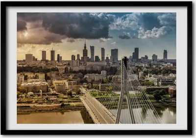 Produktbild von Bild - Bilderrahmen - 100 cm x 70 cm - MDF - Rahmen - Foto - Wandkunst Warschau, Polen