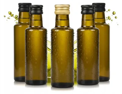 Image de 5 bouteilles en verre DORICA de 100 ml (non adaptées pour les sauces), pour huile d'olive, sirop ou vinaigre