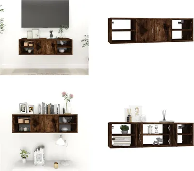 Zdjęcie produktu dla vidaXL Półka ścienna dąb wędzony 102x30x29 cm materiał drewnopochodny - półka ścienna - półki ścienne - półki ścienne - pływająca półka