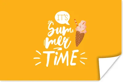 Produktbild von MuchoWow® Poster Sommer - Gelb - Eiscreme 120x80 cm - Bilder