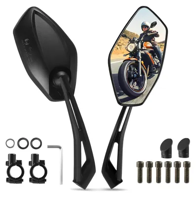 Obrázok produktu pre Zrkadlo na motocykel – spätné zrkadlo –  podľa E – univerzálny závit M8/M10 – s držiakom