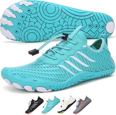 Produktbild von Barfußschuhe für Damen und Herren, schnell trocknende Wasserschuhe für Strand, Pool und Schwimmen, rutschfeste Aquaschuhe mit breiter Zehenbox