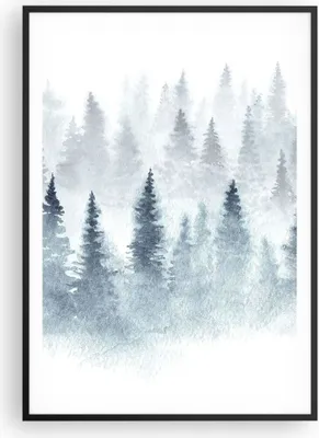 Produktbild von Gerahmtes Poster - Schwarzer Rahmen - Bäume Wald Natur - 70x100 cm - Wand Bild - Wanddeko - Wandbilder - Kunstposter - Wandposter - Bilderrahmen - Bilder - Kunstdruck - Wandbild - P2BPA70x100-3981