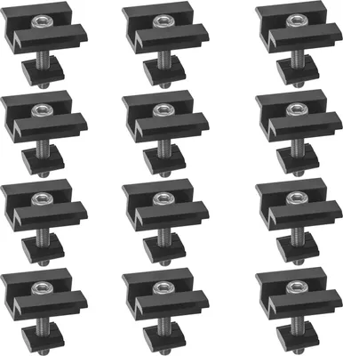 Produktbild von 12er Set Solar Photovoltaik ALU Mittelklemme schwarz 30mm f Befestigung Schiene