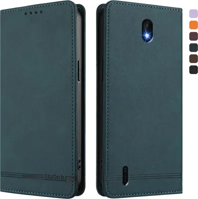 Produktbild von Hülle für Nokia C01 Plus/Nokia C1 2nd Edition, Retro Kunstleder Ständer Klapphülle mit Kartenfächer und Magnetische Grün