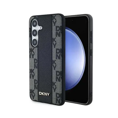Produktbild von DKNY DKHMS24MPCPVSLK S24+ S926 schwarz hardcase Leather Checkered Mono Pattern MagSafe Schutzhülle