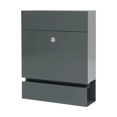 Produktbild von MEFA Briefkasten Serenade 163 + Zeitungsrolle, Schloss 400x350x140 mm basaltgrau