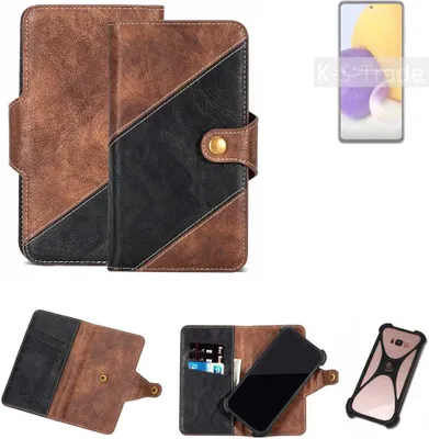 Produktbild von K-S-Trade Handyhülle Schutzhülle Bookstyle Case kompatibel mit Samsung Galaxy A72 Klapphülle Cover Hülle Schutztasche 1x