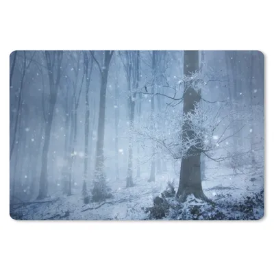 Produktbild von MuchoWow® Schreibtischunterlage Wald - Winter - Schnee 60x40 cm - XXL Mauspad - Großes Mauspad