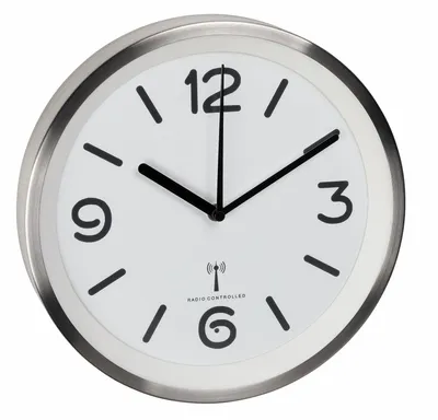 Immagine prodotto di TFA - Orologio da parete analogico radiocontrollato con illuminazione notturna 60.3535.02 - cornice bianca | argento