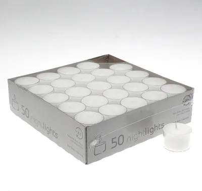 Produktbild von EDZARD Teelicht Nightlights 50er Box transparente Hülle Brenndauer ca. 8 Std.