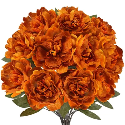 2 Kunstblumen mit Herbstpfingstrosen, 30 cm