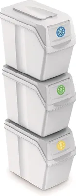 Image de Poubelle de recyclage 60 litres - Blanche - Gestion durable des déchets