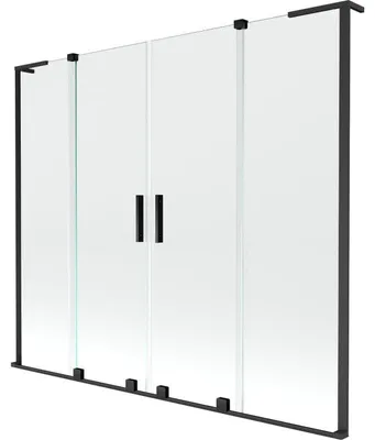 Obrázek produktu pro Mexen Velar L Duo vanová zástěna 2-křídlová posuvná 170 x 150 cm, transparentní, černá - 896-170-003-02-70