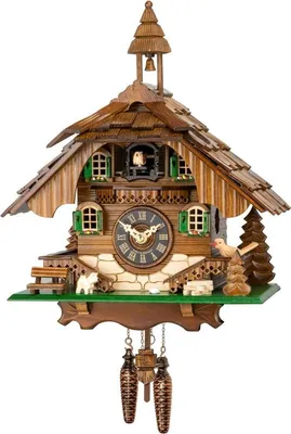 Image de Engstler - 444_Q - Coucou - Quartz - Noyer - 31 cm