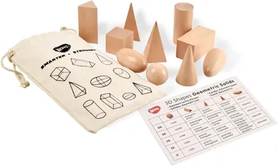 Image de Formes géométriques Montessori en 3D - 10 corps géométriques en bois
