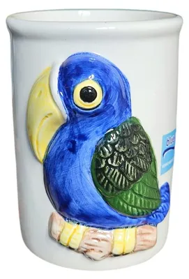 Produktbild von Zahnputzbecher Keramik Papagei ø7,5x10cm