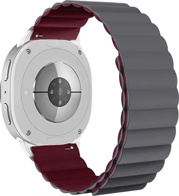 Image de Bracelet en silicone magnétique pour Samsung Galaxy Watch 8 / 8 Classic, gris / bordeaux