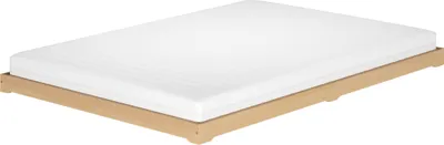 Produktbild von Niederflurbett Studentenbett Teenagerbett 140x200 Buche Massivholz mit wählbarem Zubehör V-60.66-14Rollrost und Matratze inkl.