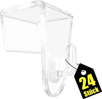 Imagen del producto de Ganchos transparentes para ventanas, de 25 x 37 mm, paquete de 6 unidades, para decoración y colgado