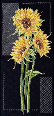 Produktbild von Abris Art Kreuzstich Set "Helle Sonnenblumen", Zählmuster, 48x21cm